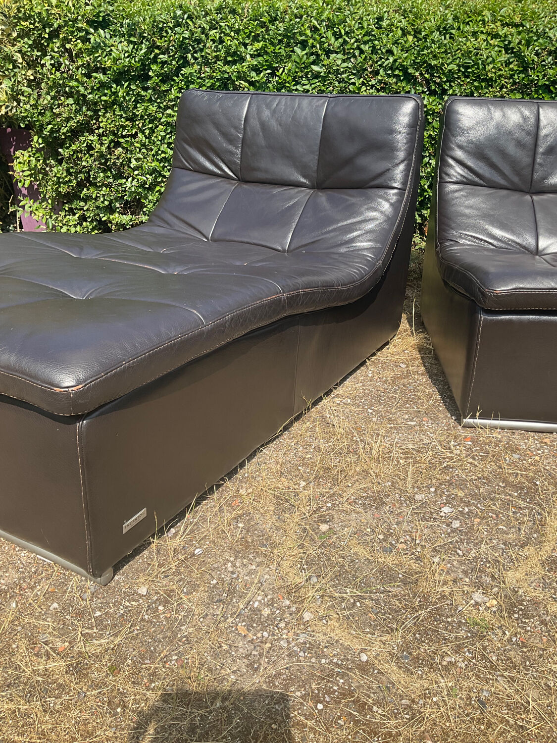 Incanto Italy modular corner sofa in brown leather