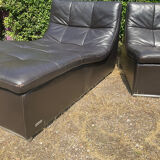 Incanto Italy modular corner sofa in brown leather