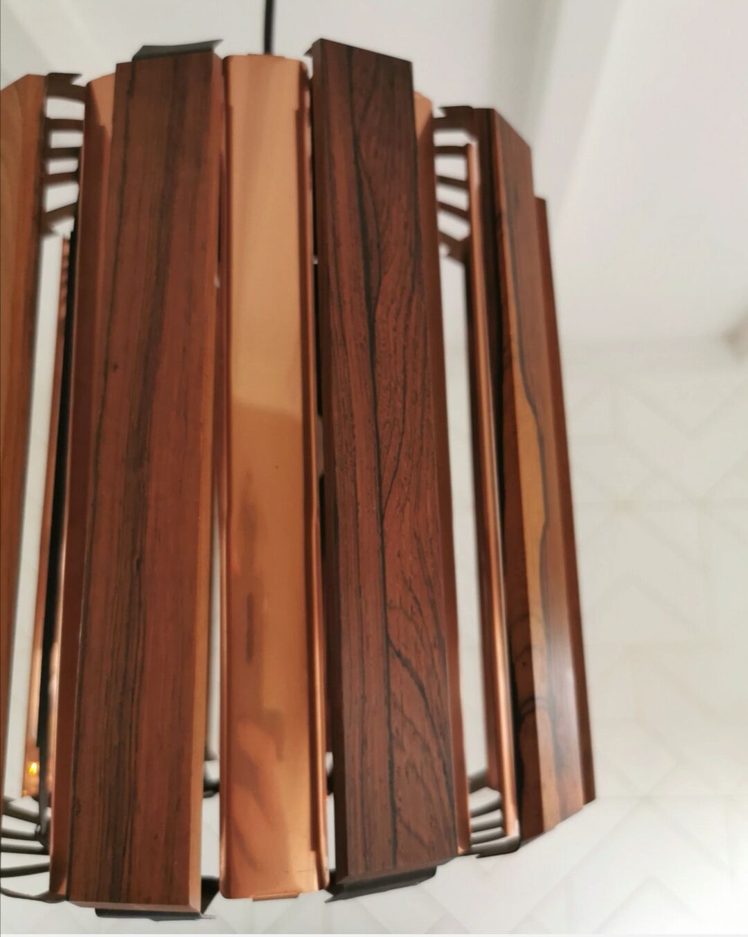 Mid century design pendant light werner schou, seventies
