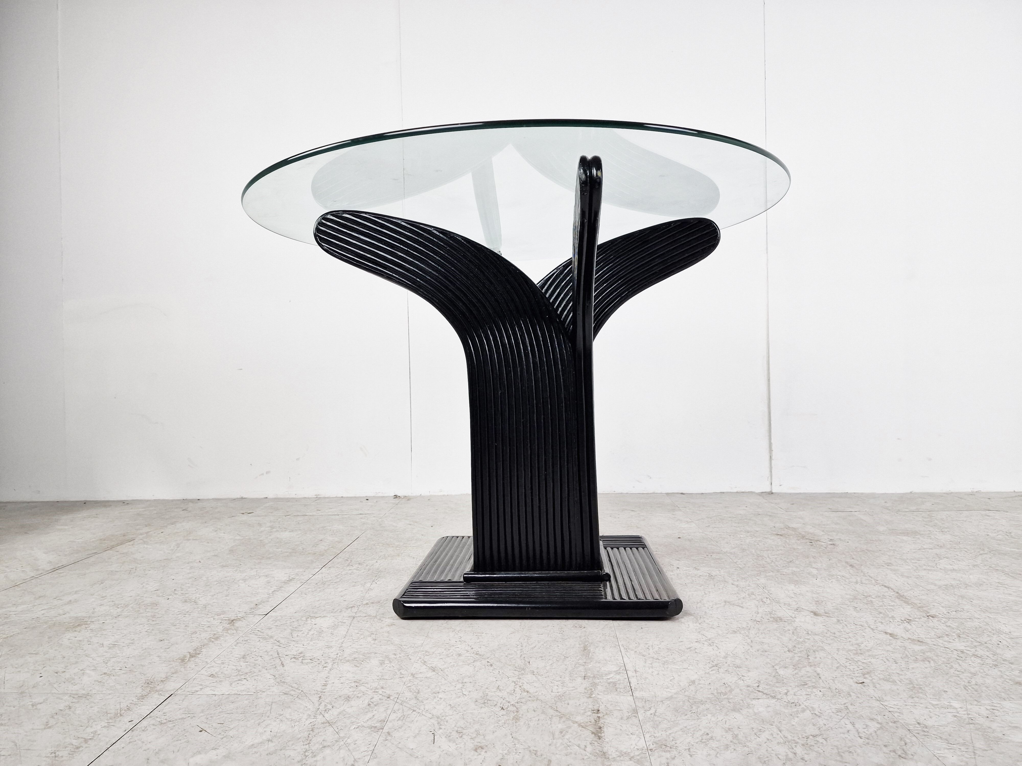 Bamboo dining table by Vivai Del sud, 1970s