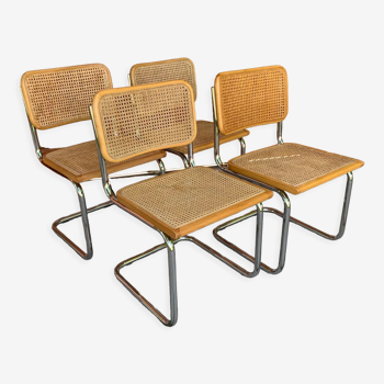 4 chaises italiennes du milieu du siècle Marcel Breuer B32 Cesca, années 70