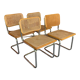 4 chaises italiennes du milieu du siècle Marcel Breuer B32 Cesca, années 70