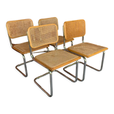 4 chaises italiennes du milieu du siècle Marcel Breuer B32 Cesca, années 70