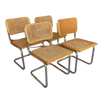 4 chaises italiennes du milieu du siècle Marcel Breuer B32 Cesca, années 70