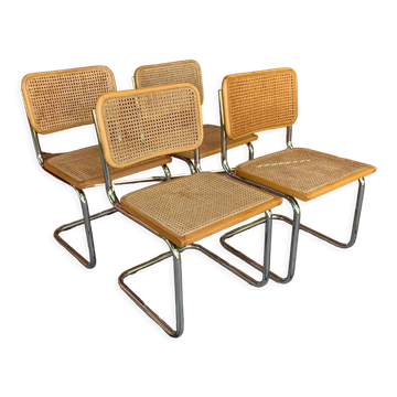 4 chaises italiennes du milieu du siècle Marcel Breuer B32 Cesca, années 70