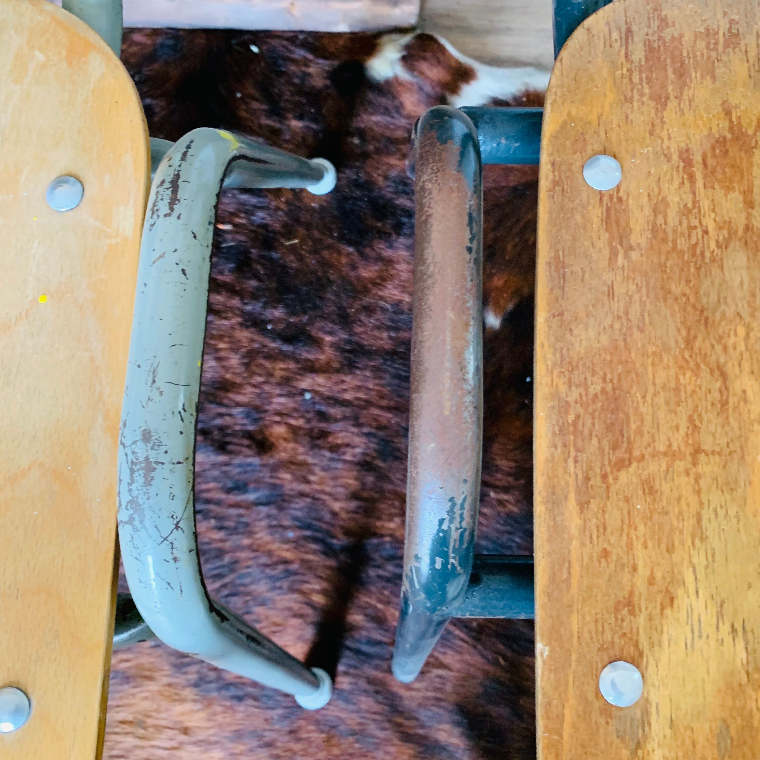 Lot de 4 chaises bois et métal