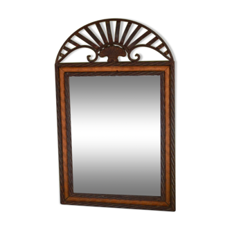 Mirror with cast iron frame