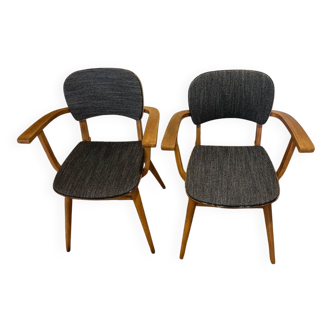 (Suite) 2 Vintage Armchairs/Chairs with Compass Legs