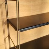 Tomado style black metal string shelf with gold ladder