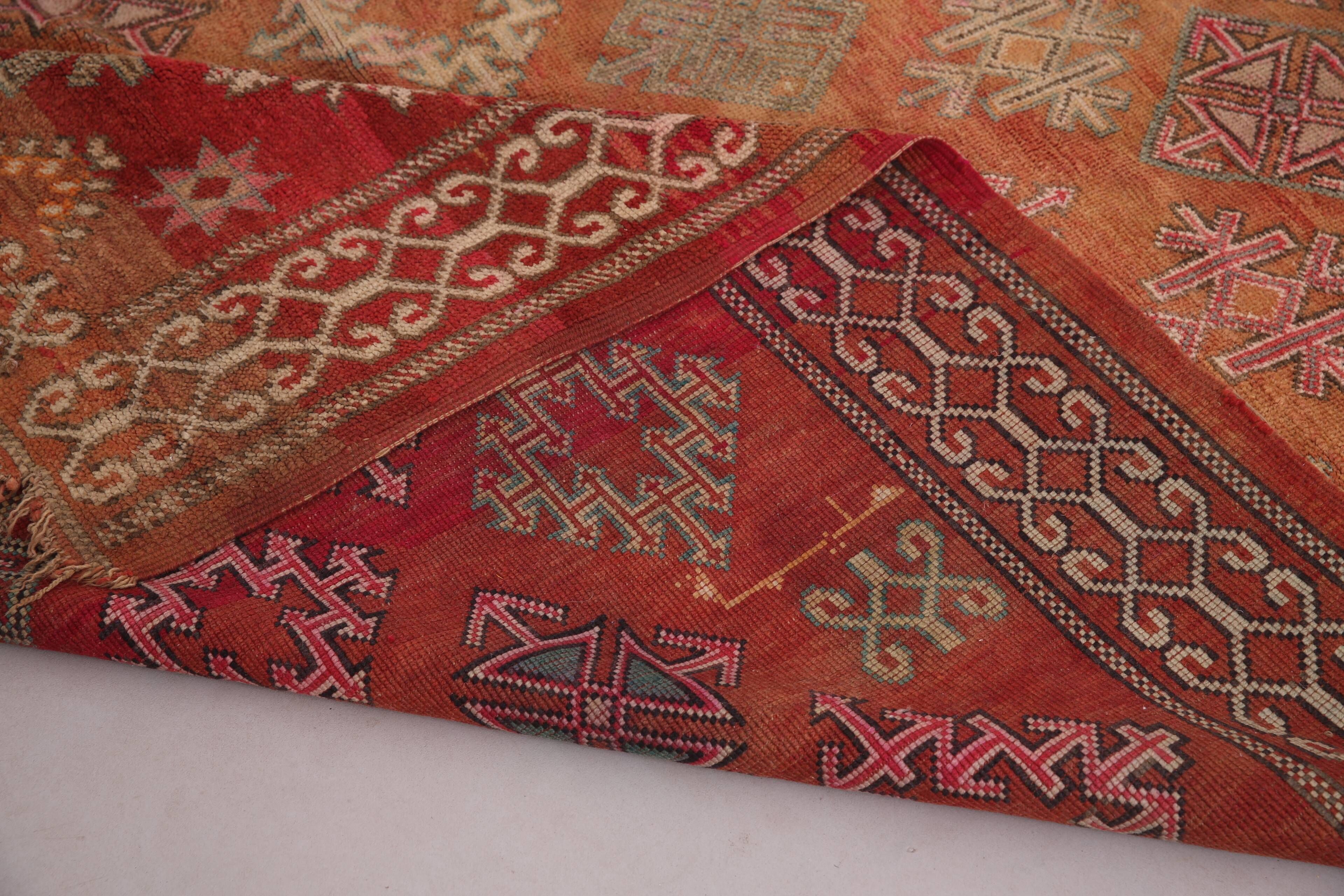 Vintage Moroccan Wool Rug 185 x 337 cm - Berber Handmade Rug - Bohemian Rug