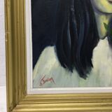 S.foulon - Oil on canvas framed, Woman in hat