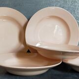 Six assiettes faïence pastel de digoin et sarreguemines anciennes