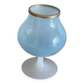 Opaline and brass cup