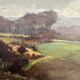Painting “Countryside Landscape”, oil on hardboard, signed.