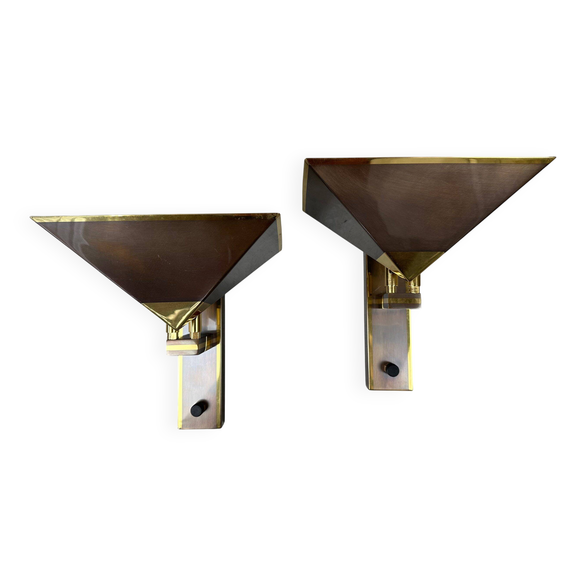 2x Vintage design bronze wall lamps