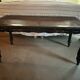 Table basse ancienne laquée noire & cannage – décor peint – fin XIXe