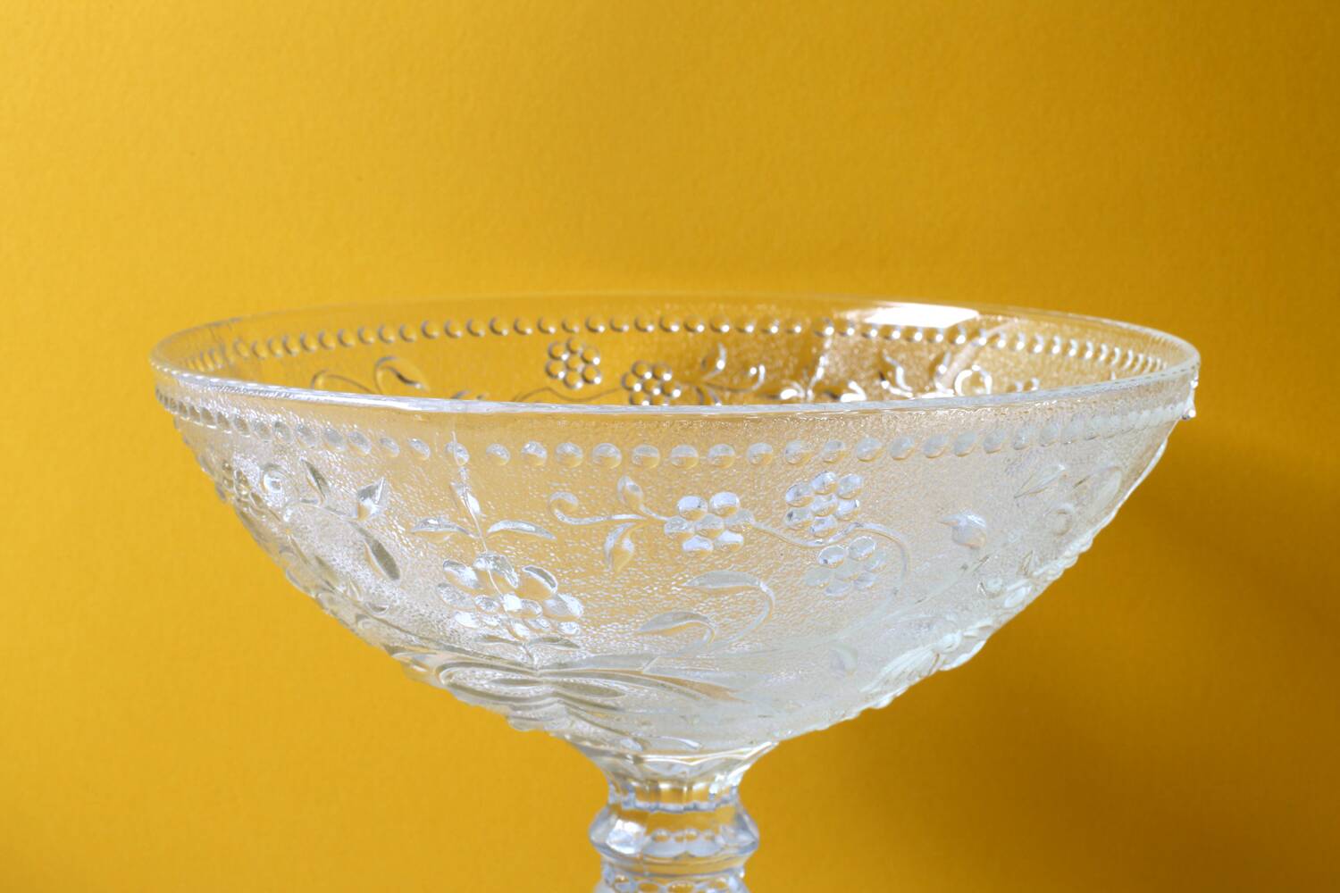 Pressed Glass Pedestal Bowl: Cibulak Pavel Panek Design / 1974