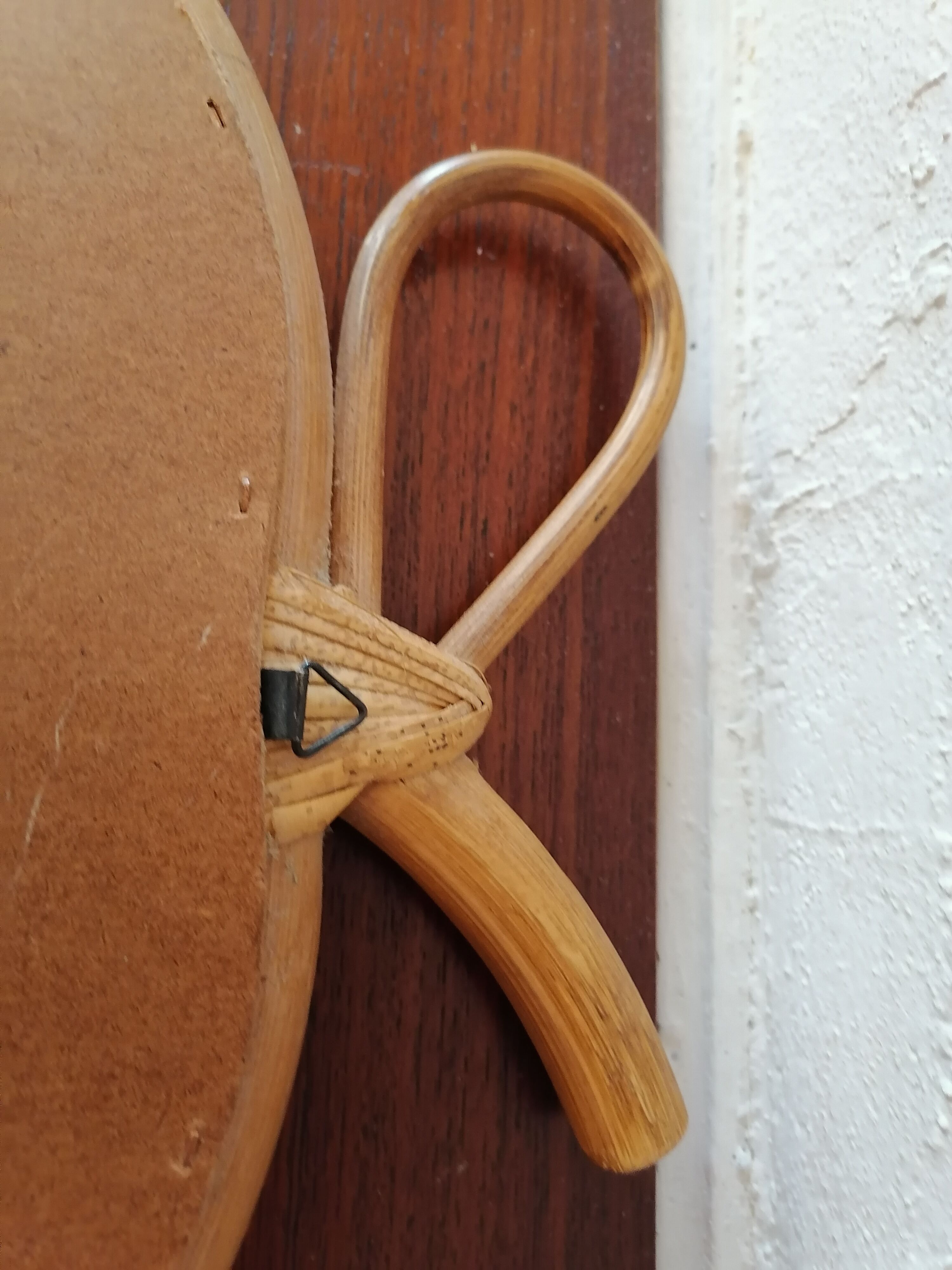 Rattan mirror vintage apple 1960 1970  33x32cm