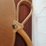 Rattan mirror vintage apple 1960 1970  33x32cm