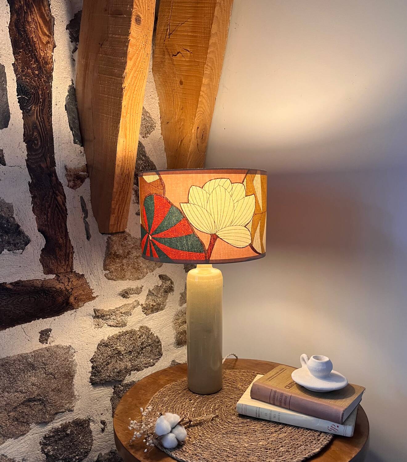 Vintage stoneware lamp