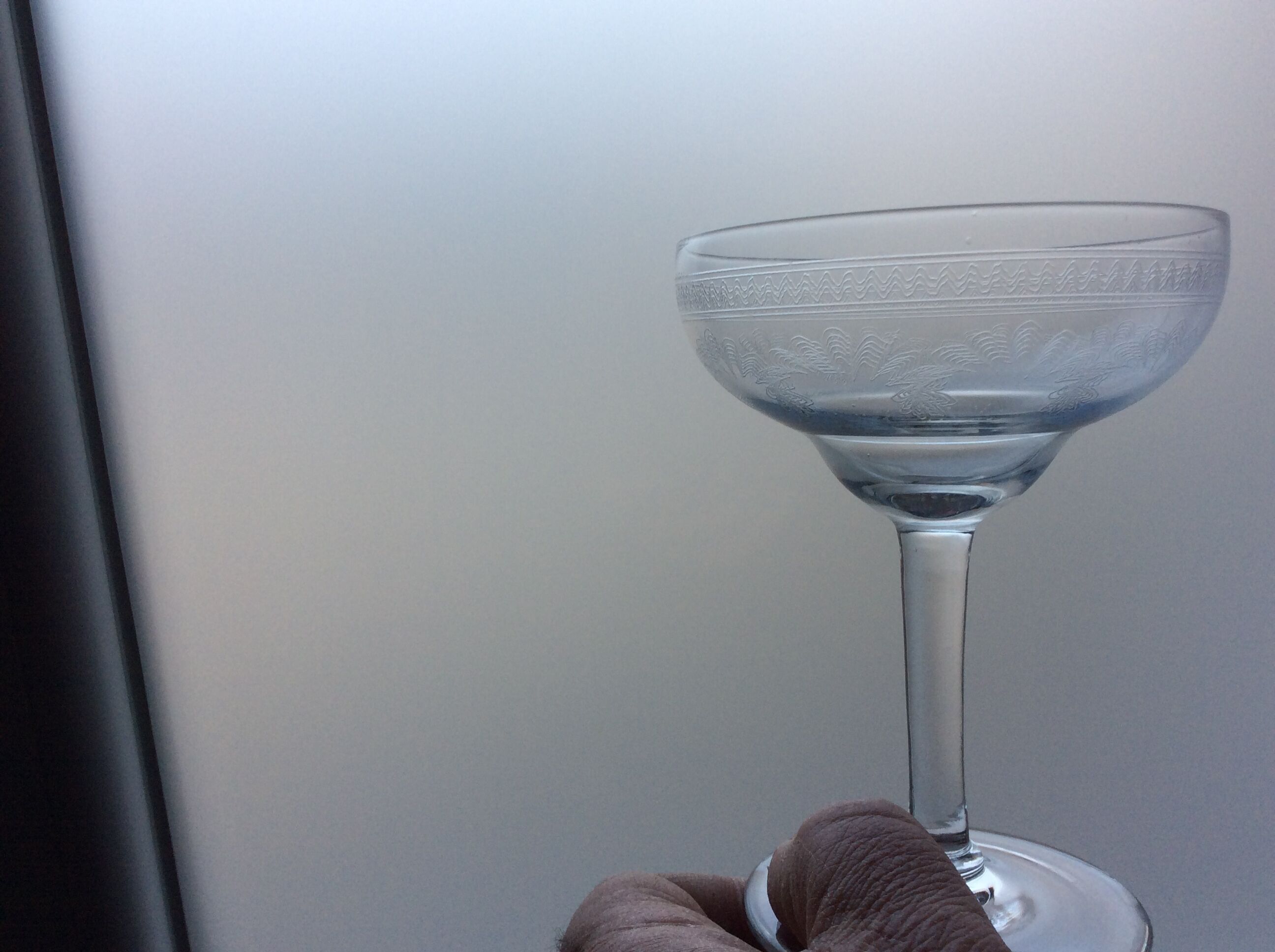 6 old champagne glasses