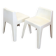 Two white fiberglass Kostka chairs 1970
