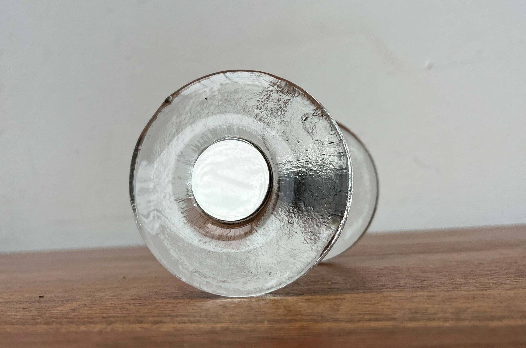 Mid-century modern glass and metal door handle from the space age, Germany, 1960s.