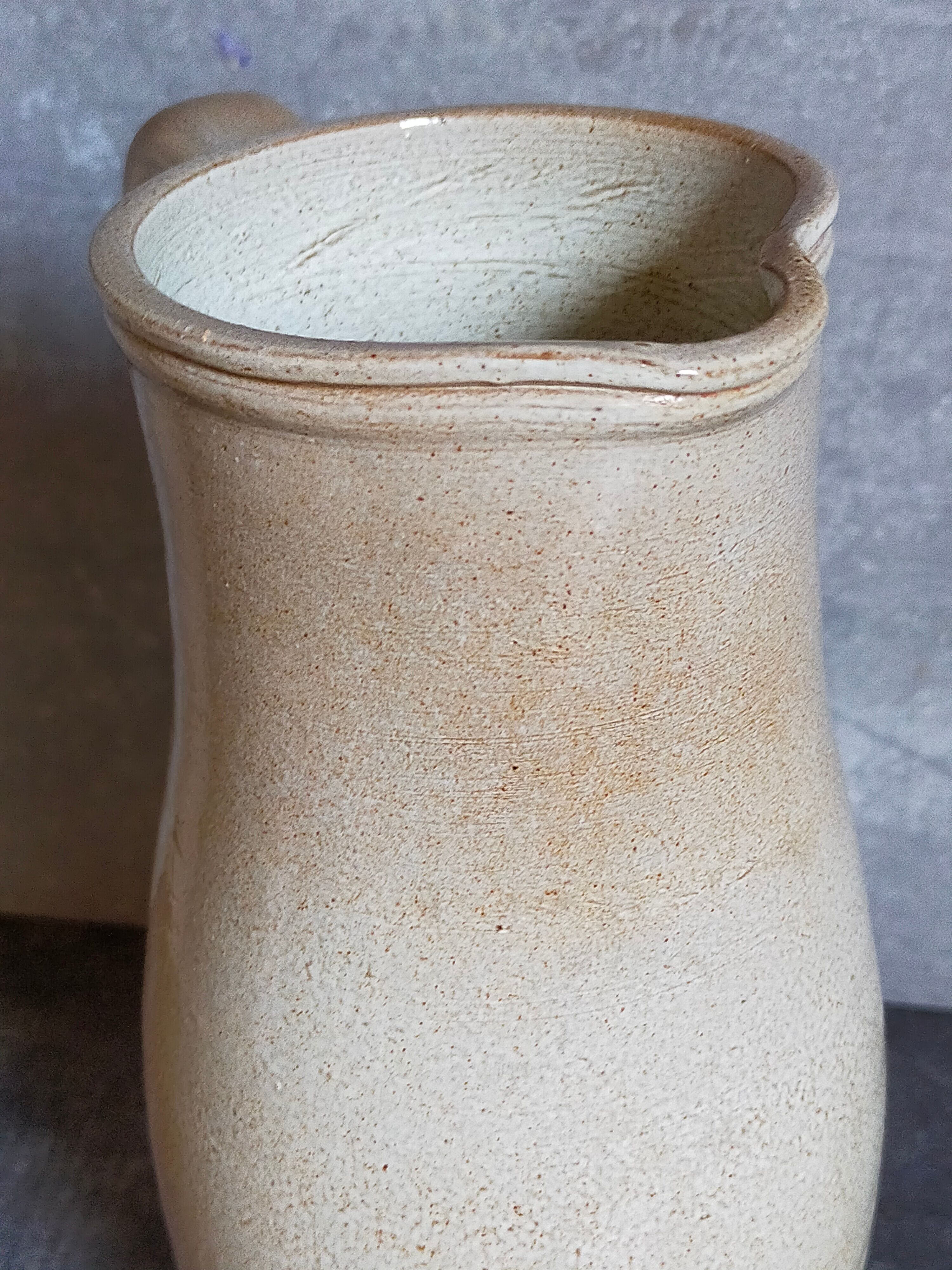 Enamelled sandstone pitcher Jean Dubost in Noron La Poterie 60s