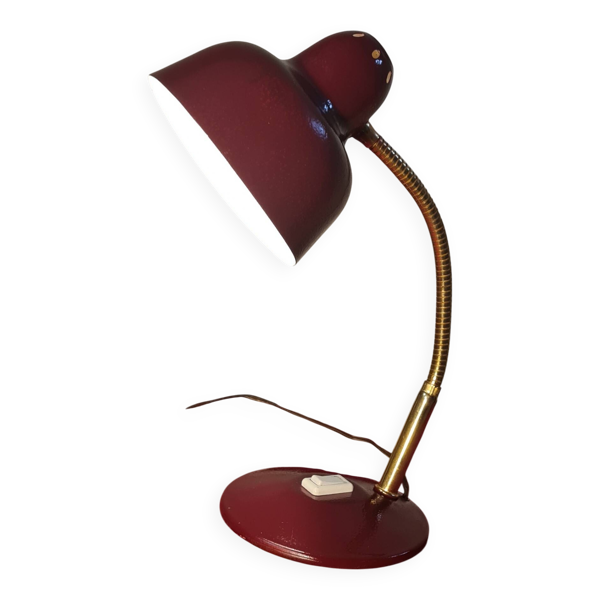 lampe de bureau 1960 a 70 rouge et or 32x22 bon etat