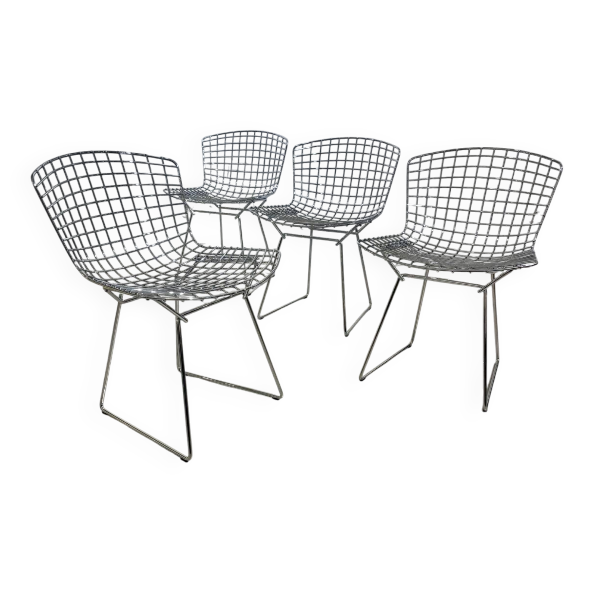 Set of 4 Harry Bertoia chairs for Knoll