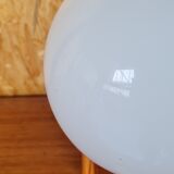 Pair of pine and opaline wall lamps