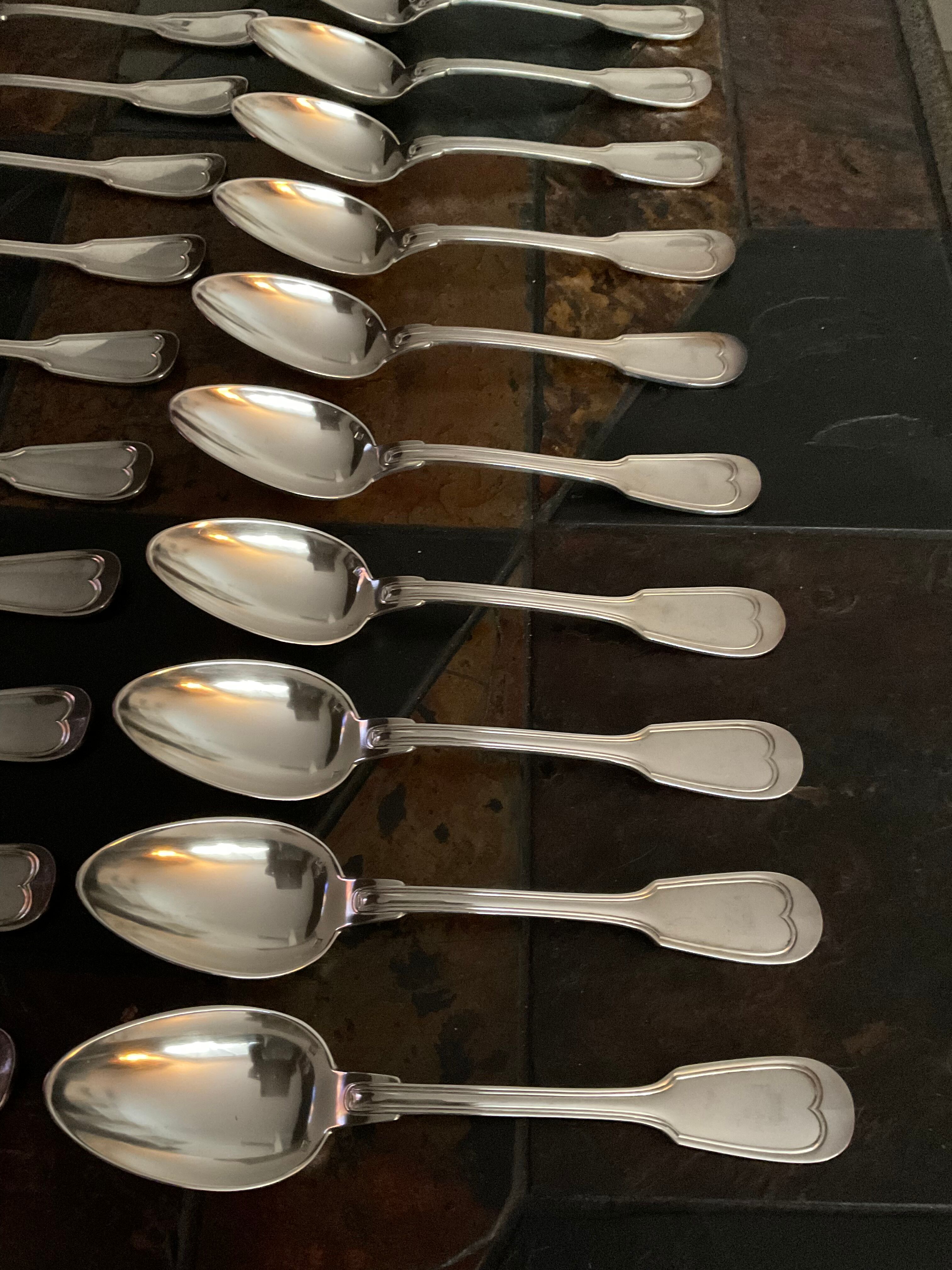 12 forks and 12 spoons.old .silver metal