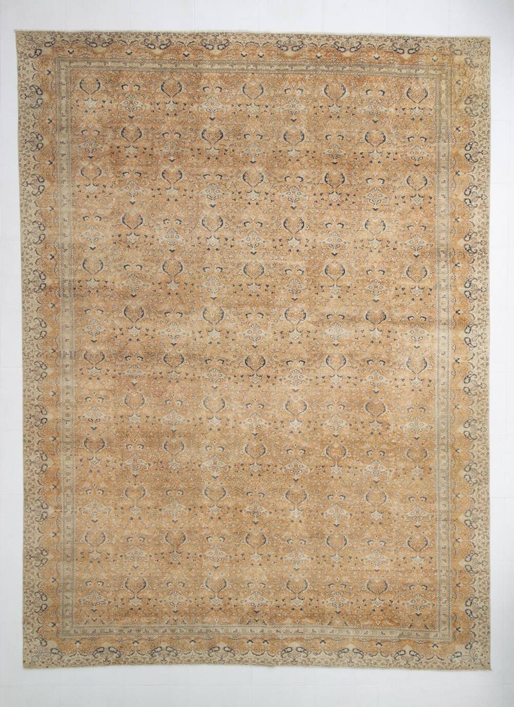 Grand Tapis Vintage Saumon et Beige, Motifs Classiques, 298x400 Cm
