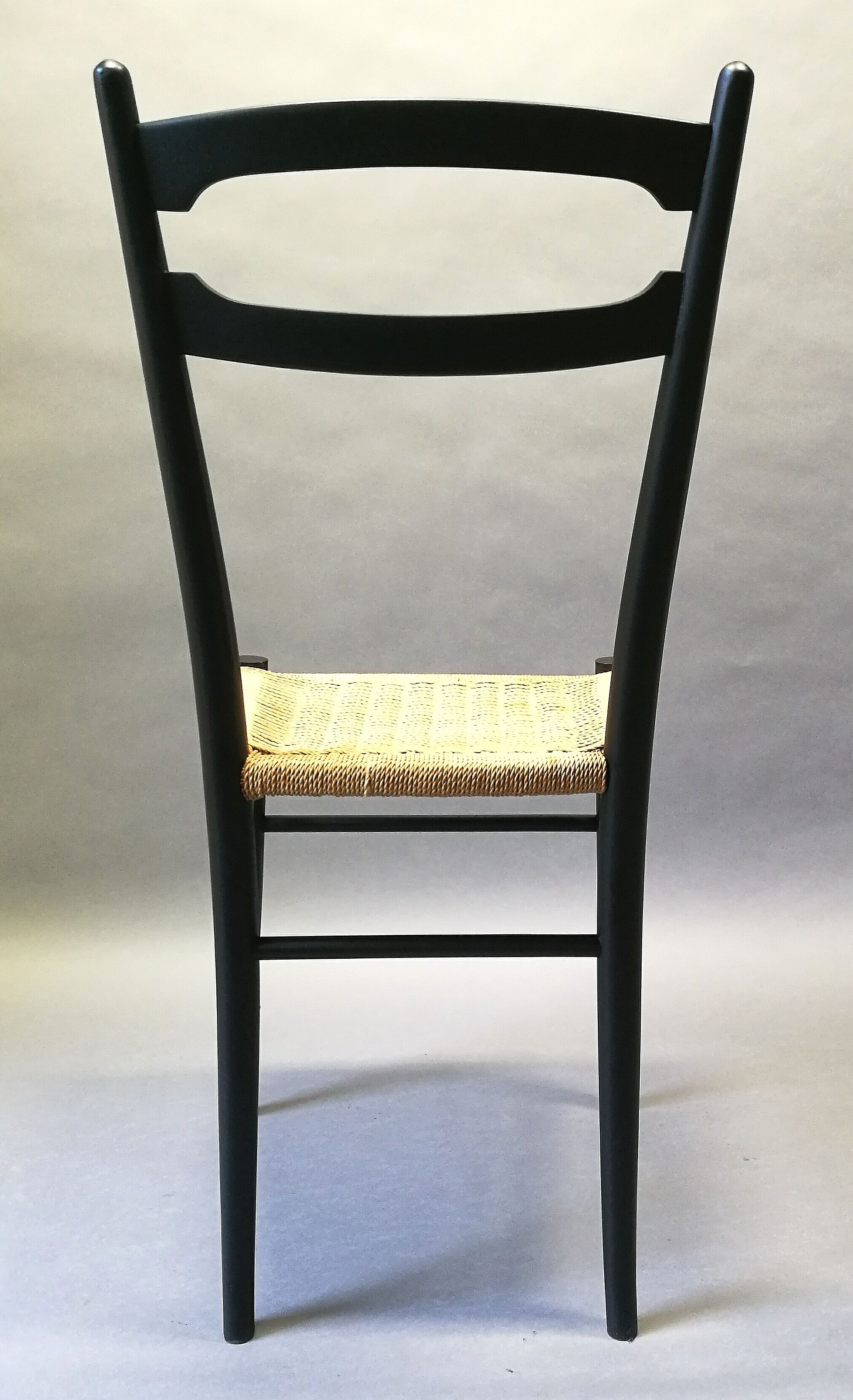 Italian chair in black ash and rope
