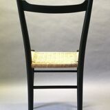 Italian chair in black ash and rope