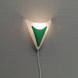 Beautiful and fun wall lamp, in hard pressed white plastic danish 1980s
