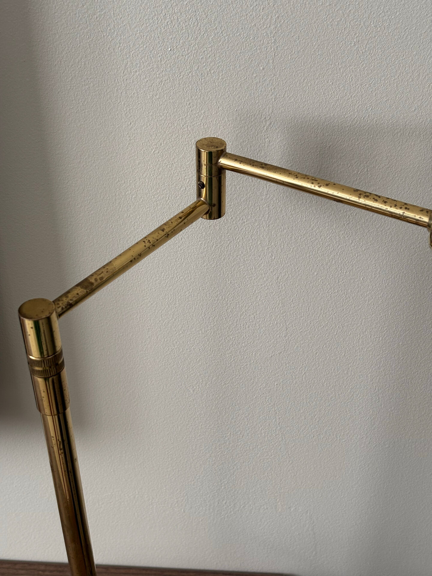 Holtkötter telescopic desk lamp in brass, Germany 1980
