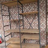 Étagère Industrielle en fer et bois