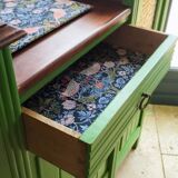 Art Deco Gin Buffet, painted in Farrow and Ball with a William Morris-inspired interior