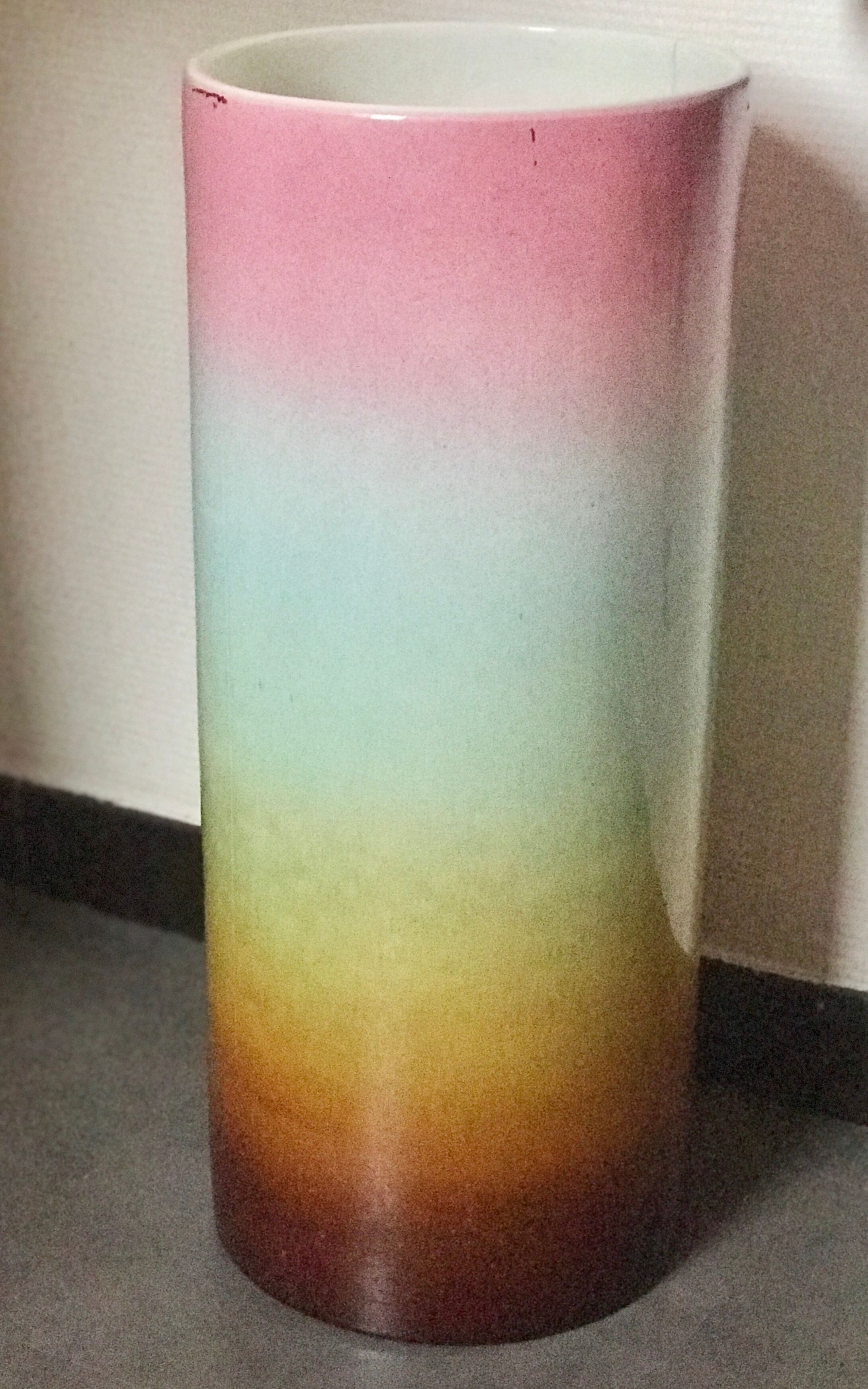 Umbrella door large vase in multicolor earthenware