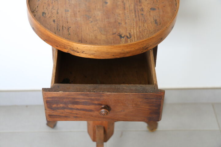 Sellette à tiroir bois 1950