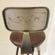 Vintage Handmade Metal Bar Chair: Adjustable Height Leather Swivel Seat