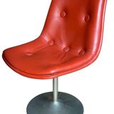 Ensemble de 6 chaises tulipe cuir rouge vif