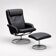 IKEA Leather Swivel Armchair with Footstool — Adjustable Scandinavian Loung