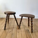 Tripod stool of cowherd in pearl wood 30s