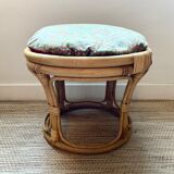 Pouf en rotin vintage