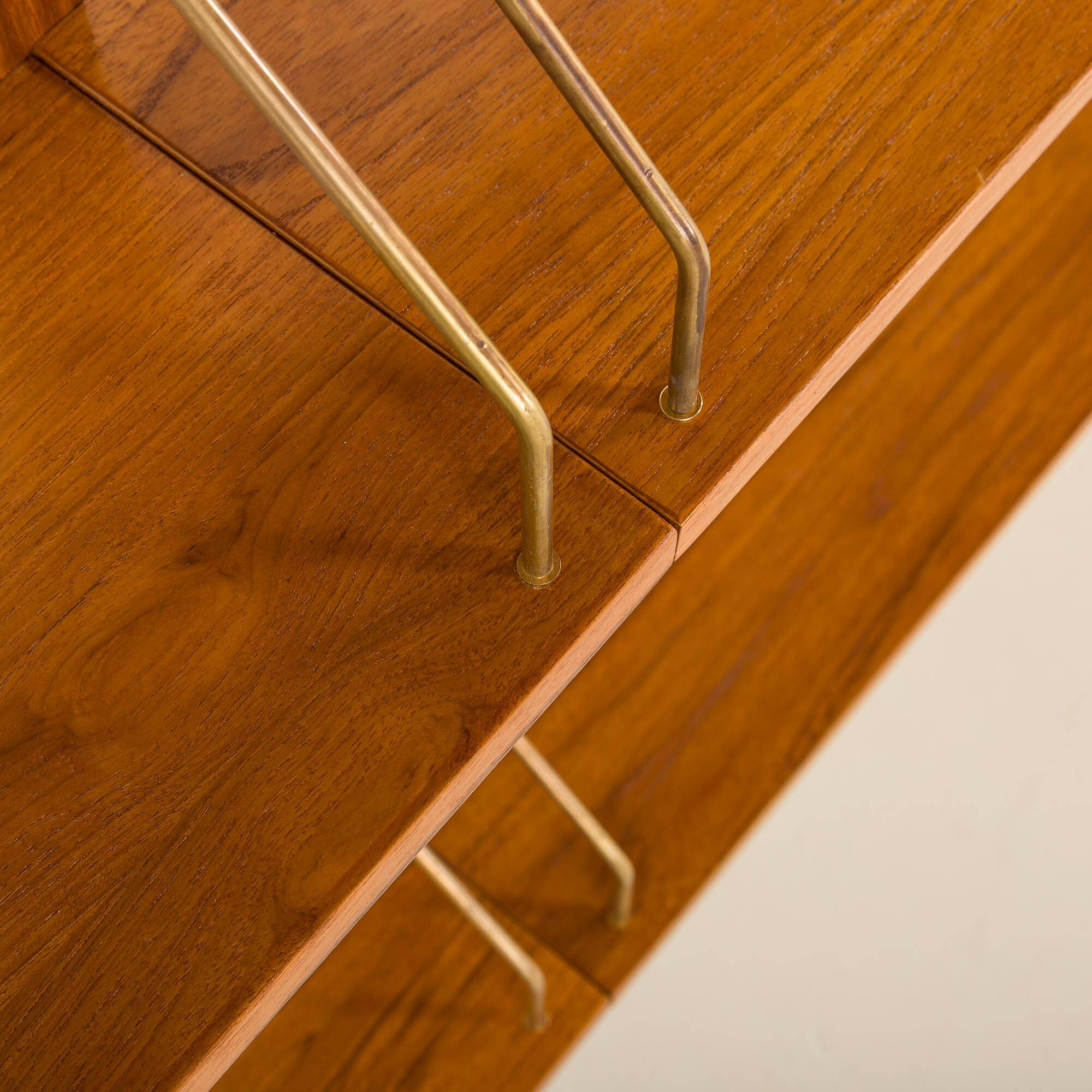 Danish teak 4 bay shelving unit in the style of Poul Cadovius, 1960s