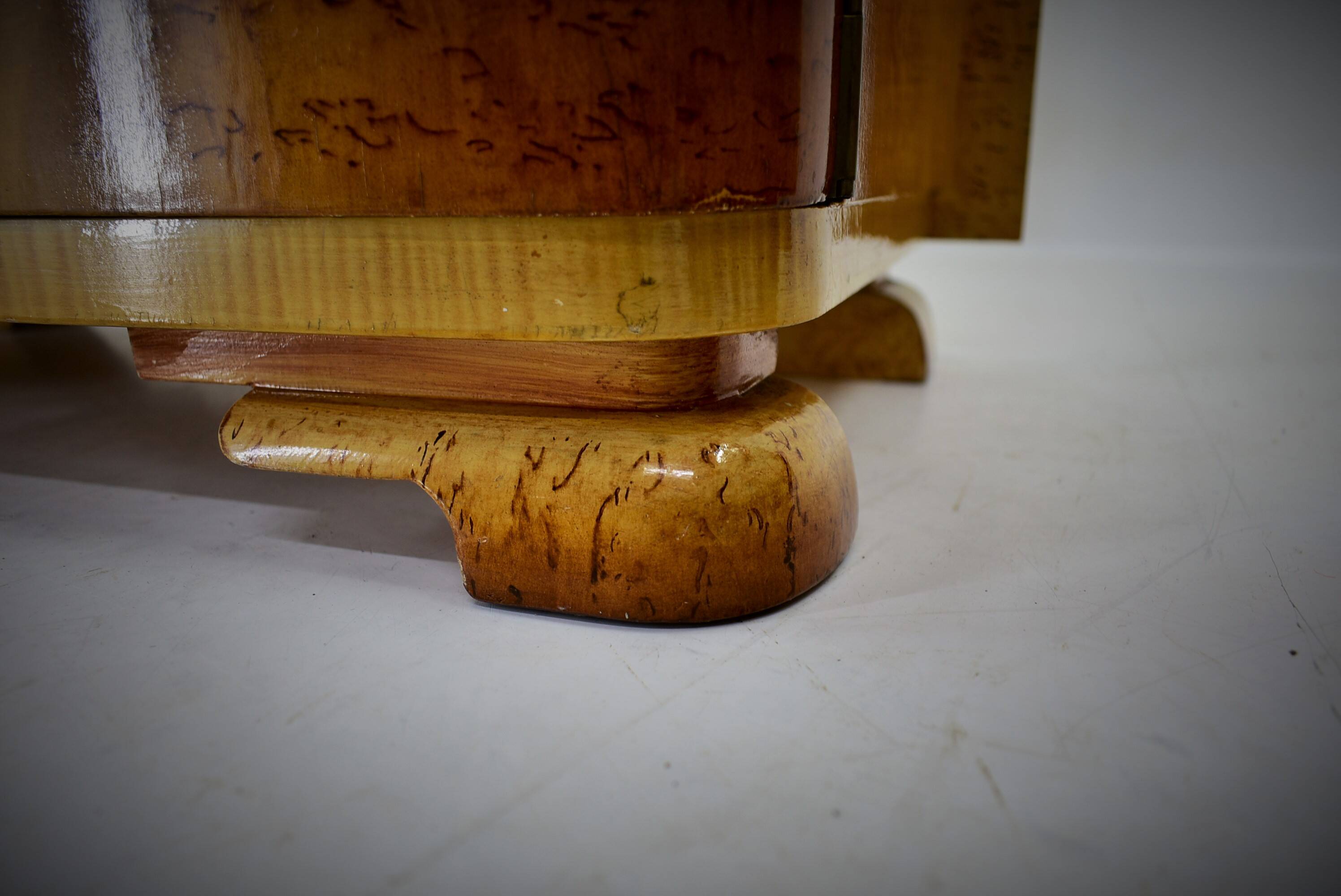 1939s set of Art Deco bedside tables, Czechoslovakia