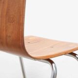 Flötotto chair sled straight shell oak and chrome