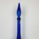 Carafe Empoli Italian bottle blue diamond glass, vintage